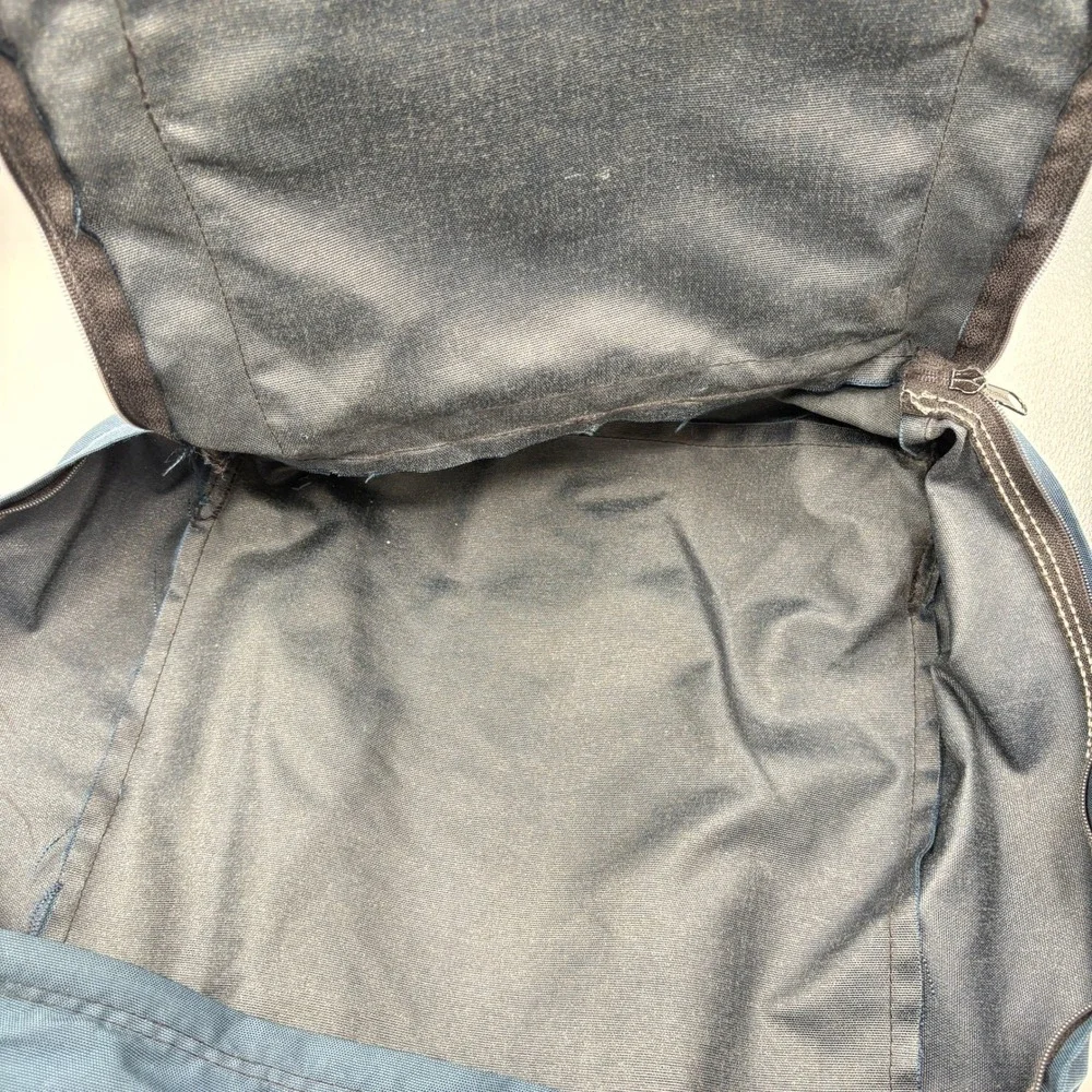 Eastpak Backpack Navy Blue Made in USA Vintage Canvas School Bag 2 Pocket